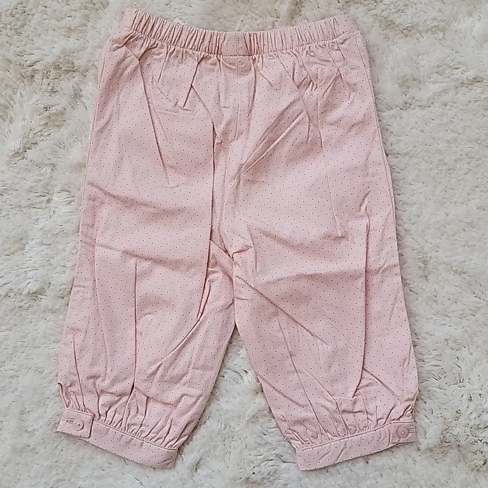 JANIE AND JACK PINK POLKA DOT PANTS, SIZE 6-12 MONTHS - NEW!